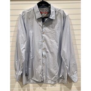 Robert Graham‎ Classic Fit Light Blue Button Down Shirt Mens Size L